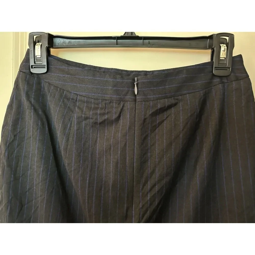 Boss Reda Charcoal and Blue Work Office Pinstripe Pencil Skirt Women's Sz 4